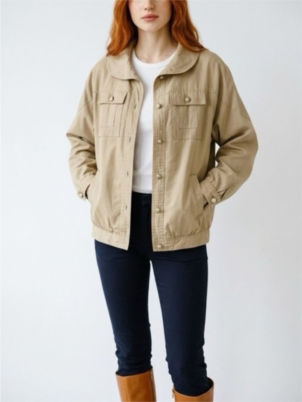 Foxland By Lanson Women’s 7/8 Tan Khaki Bush Jacket Vintage READ